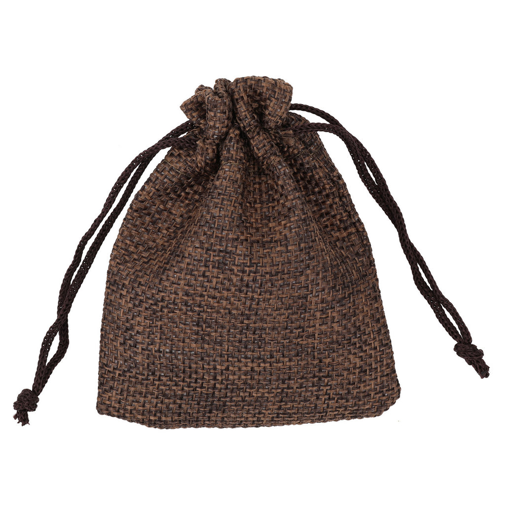 Burlap Hessian Bag - 7cm x 9cm - Brown