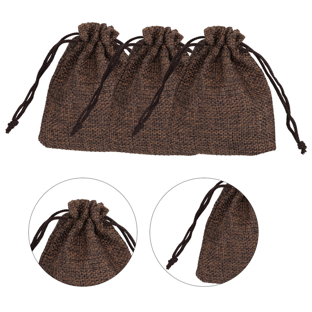 Burlap Hessian Bag - 7cm x 9cm - Brown