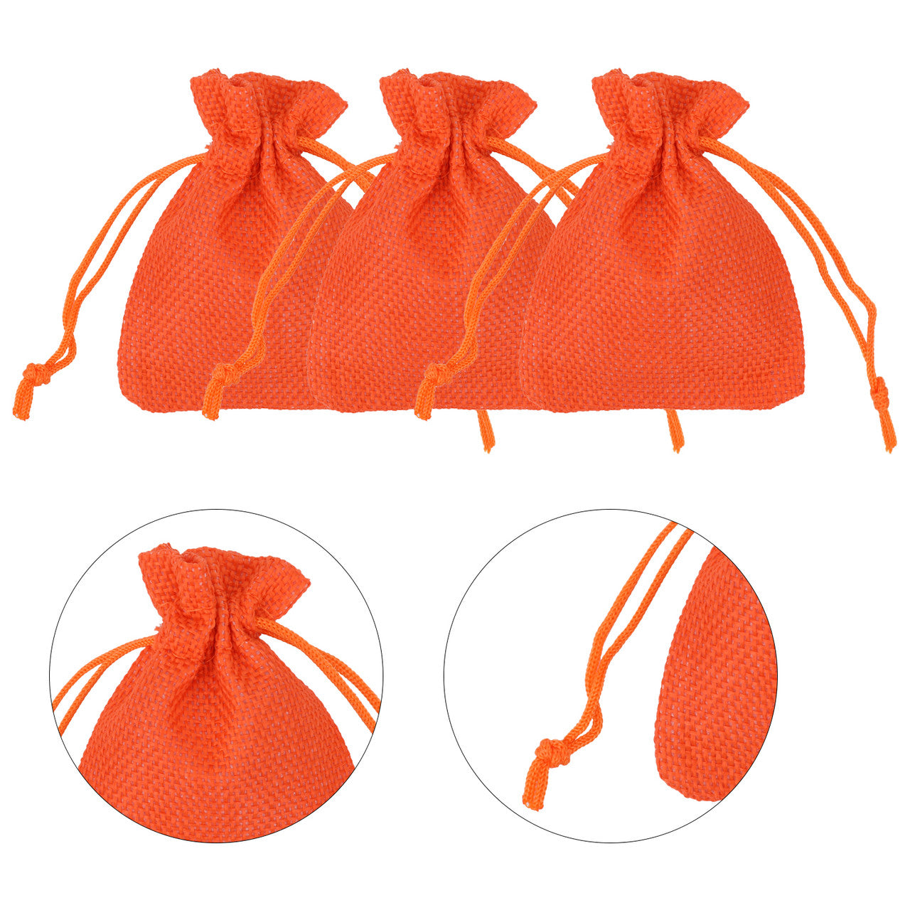 Burlap Hessian Bag - 7cm x 9cm - Orange