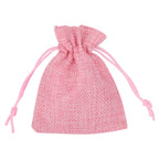 Burlap Hessian Bag - 7cm x 9cm - Pink
