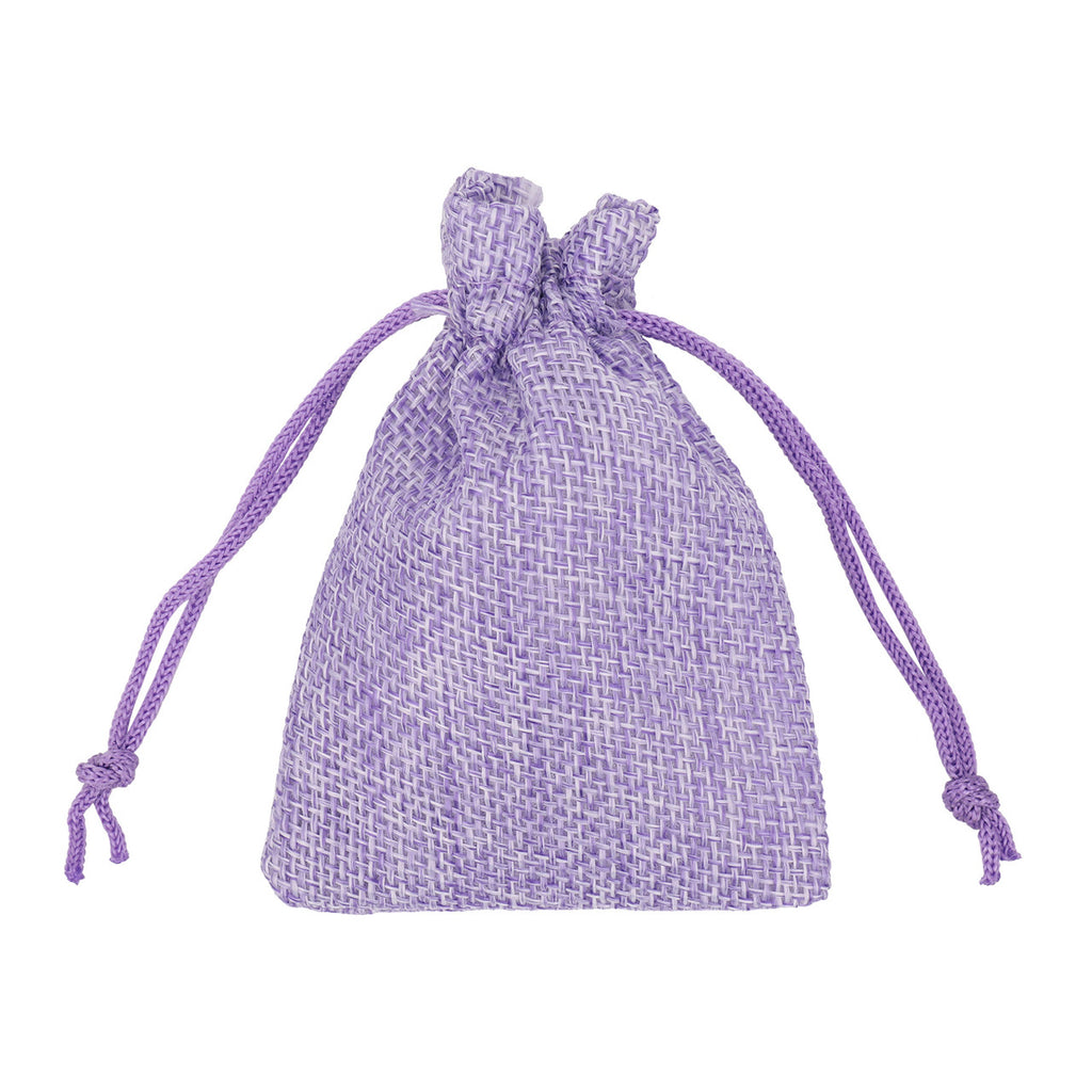Burlap Hessian Bag - 7cm x 9cm - Purple