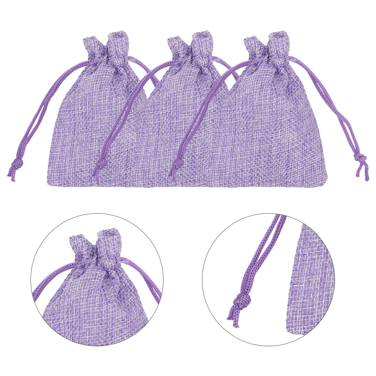 Burlap Hessian Bag - 7cm x 9cm - Purple