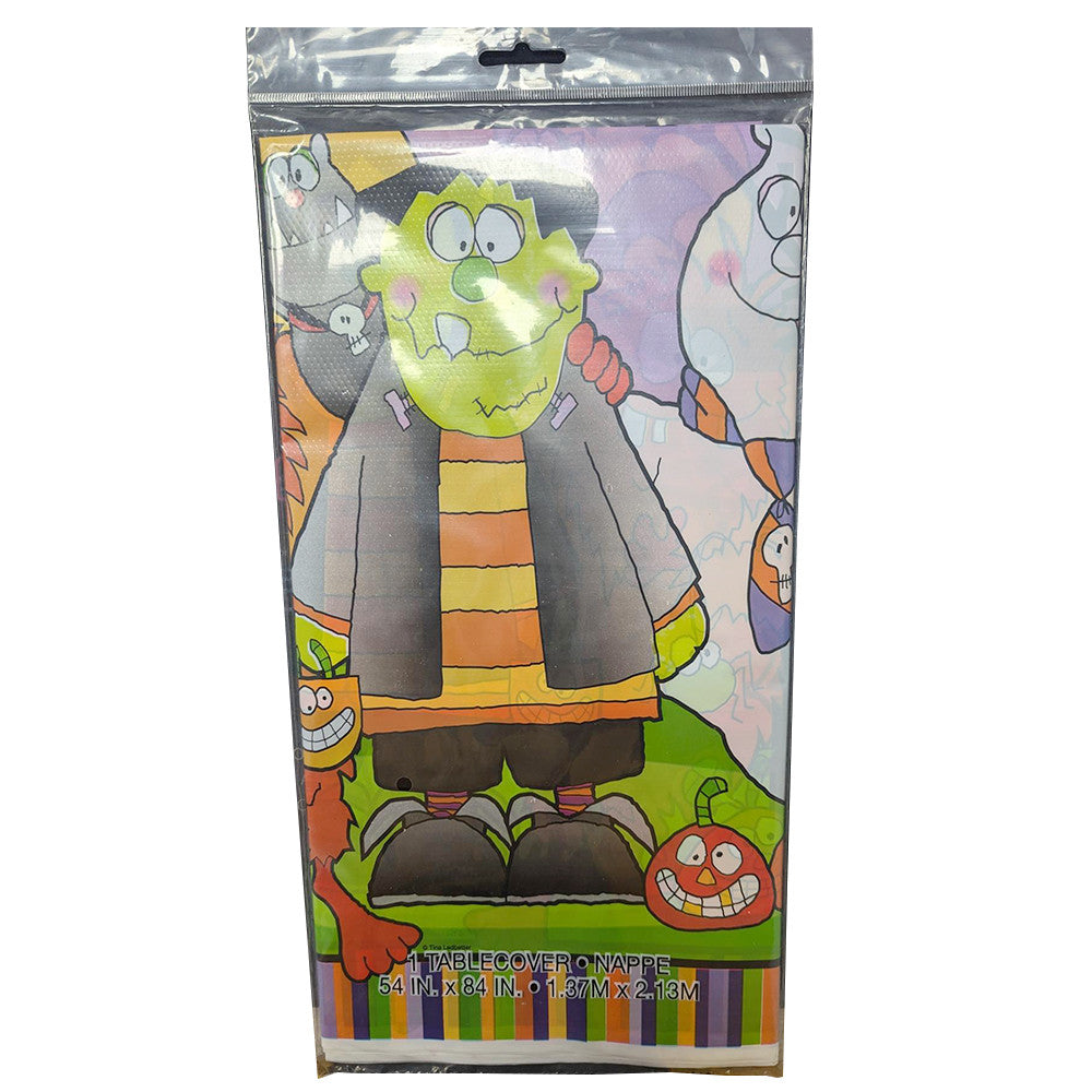 Fun Monsters & Pumpkins Design Halloween Plastic Table Cover