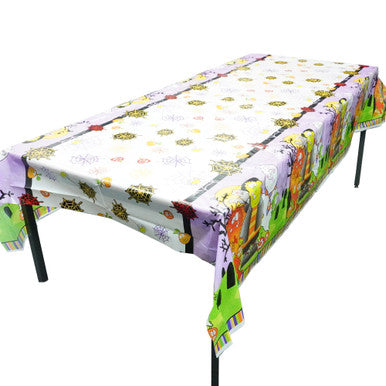 Fun Monsters & Pumpkins Design Halloween Plastic Table Cover