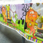 Fun Monsters & Pumpkins Design Halloween Plastic Table Cover