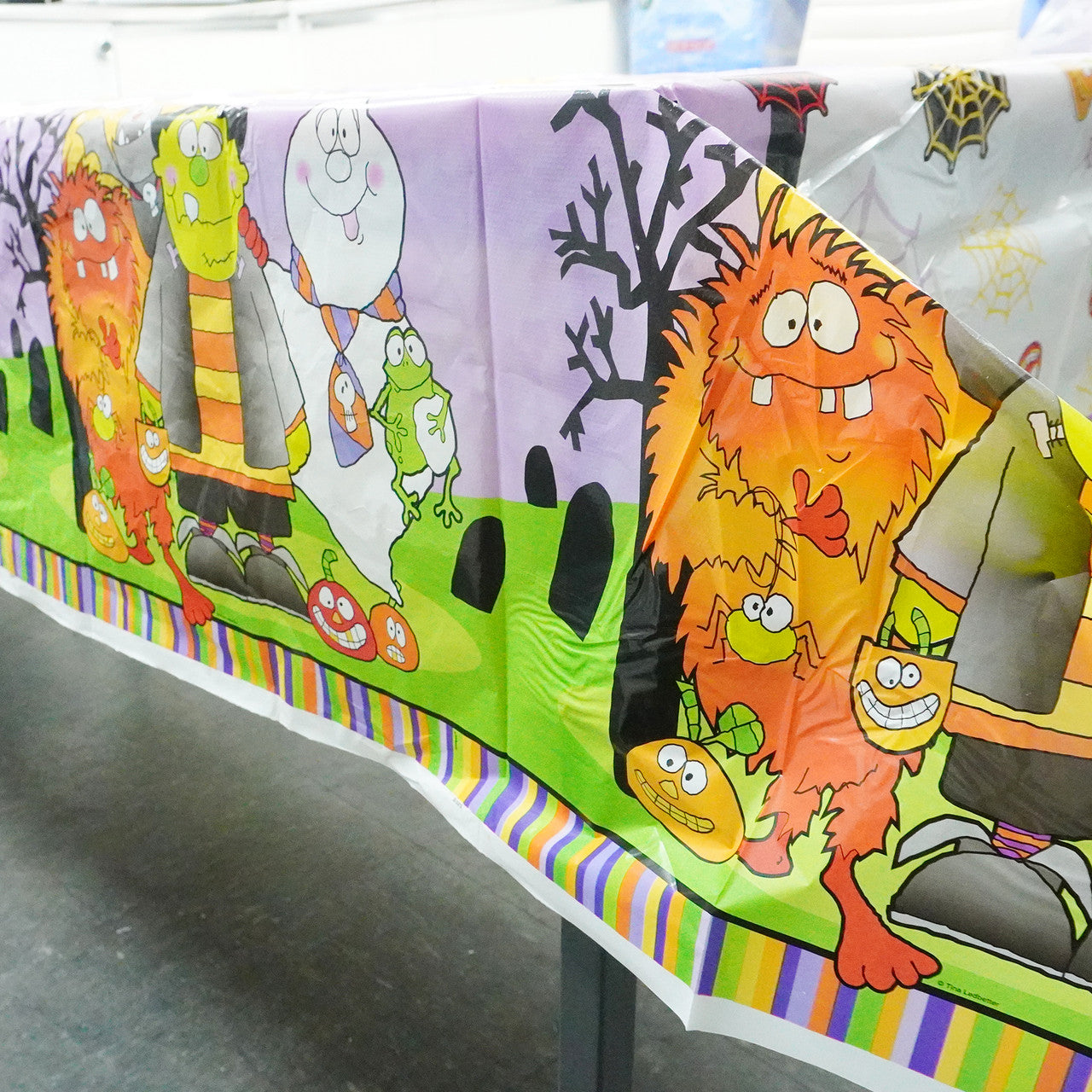Fun Monsters & Pumpkins Design Halloween Plastic Table Cover