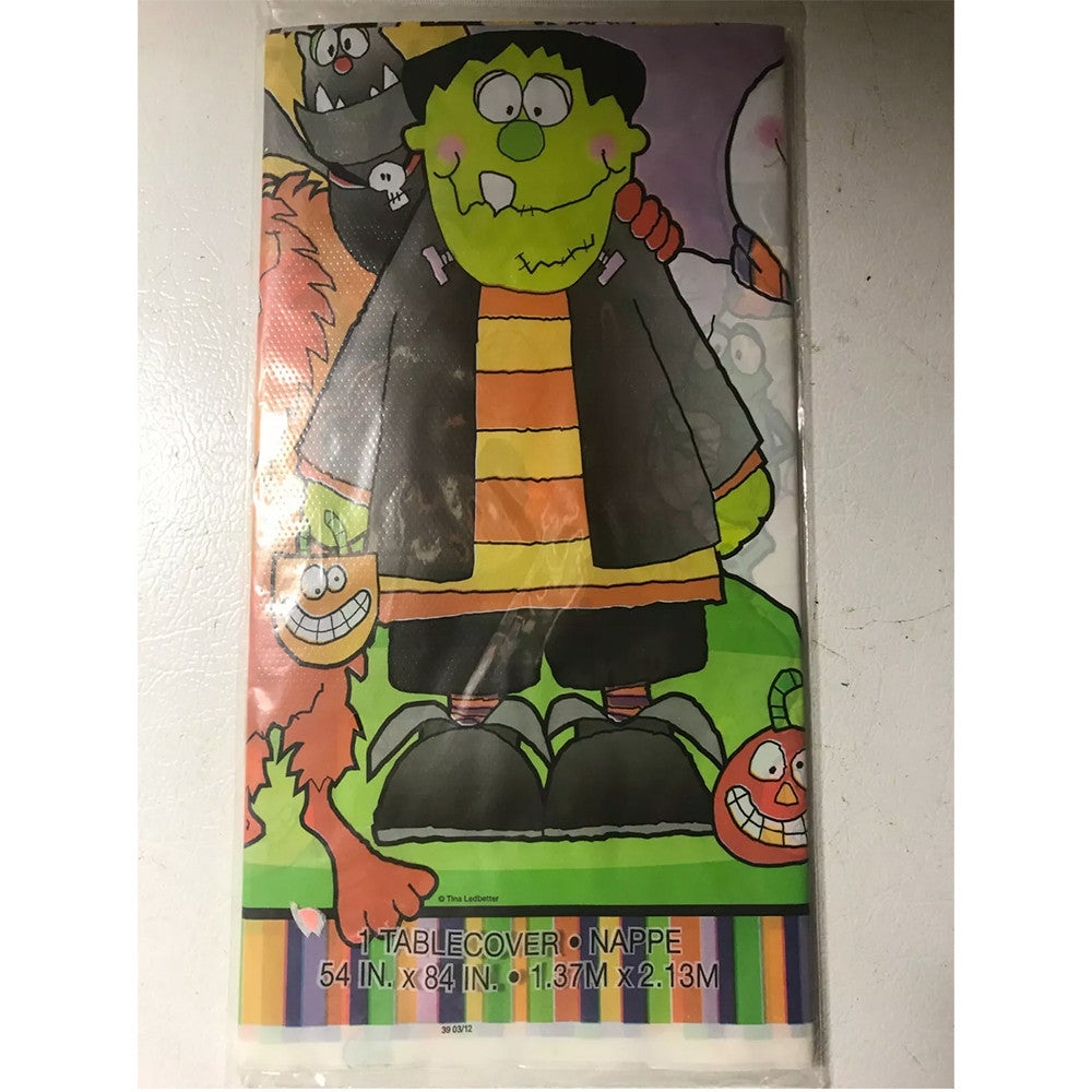 Fun Monsters & Pumpkins Design Halloween Plastic Table Cover