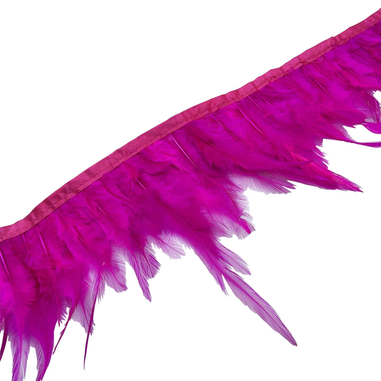 Rooster Feather Fringe for Costume - Hot Pink