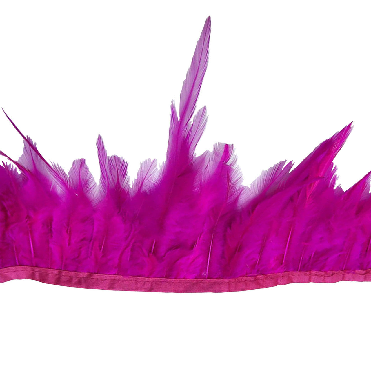 Rooster Feather Fringe for Costume - Hot Pink