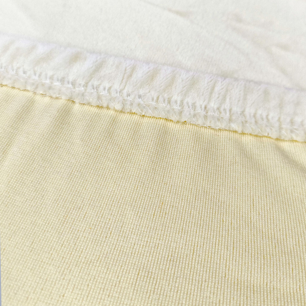 Short Velvet-Touch Spandex Chair Cover - Ivory