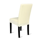 Short Velvet-Touch Spandex Chair Cover - Ivory