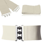 Elasticated Hooks Belt (Silver Buckle) - Ivory