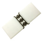 Elasticated Hooks Belt (Silver Buckle) - Ivory