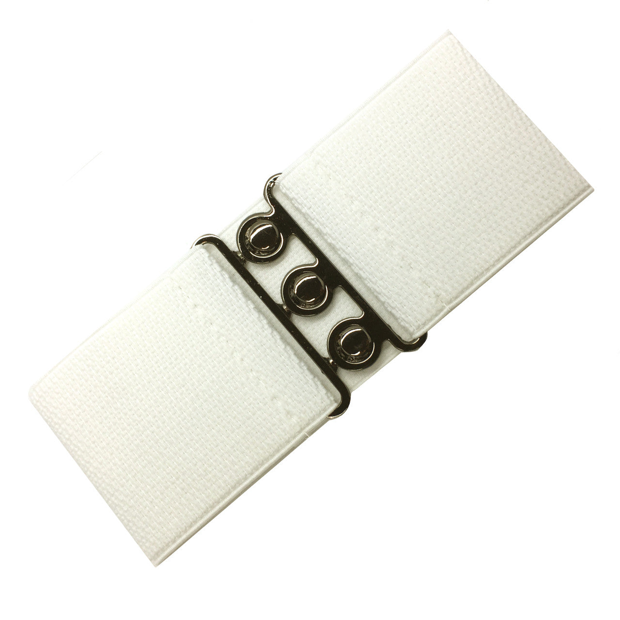 Elasticated Hooks Belt (Silver Buckle) - Ivory