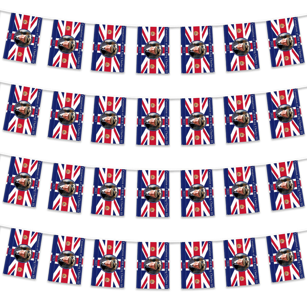 King Charles Flag Bunting - 10m
