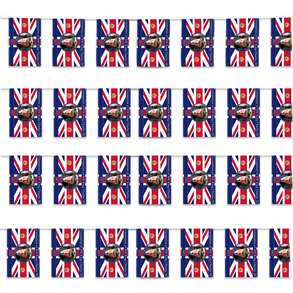 King Charles Flag Bunting - 10m