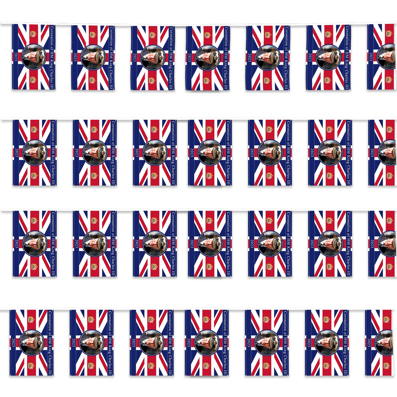 King Charles Flag Bunting - 10m