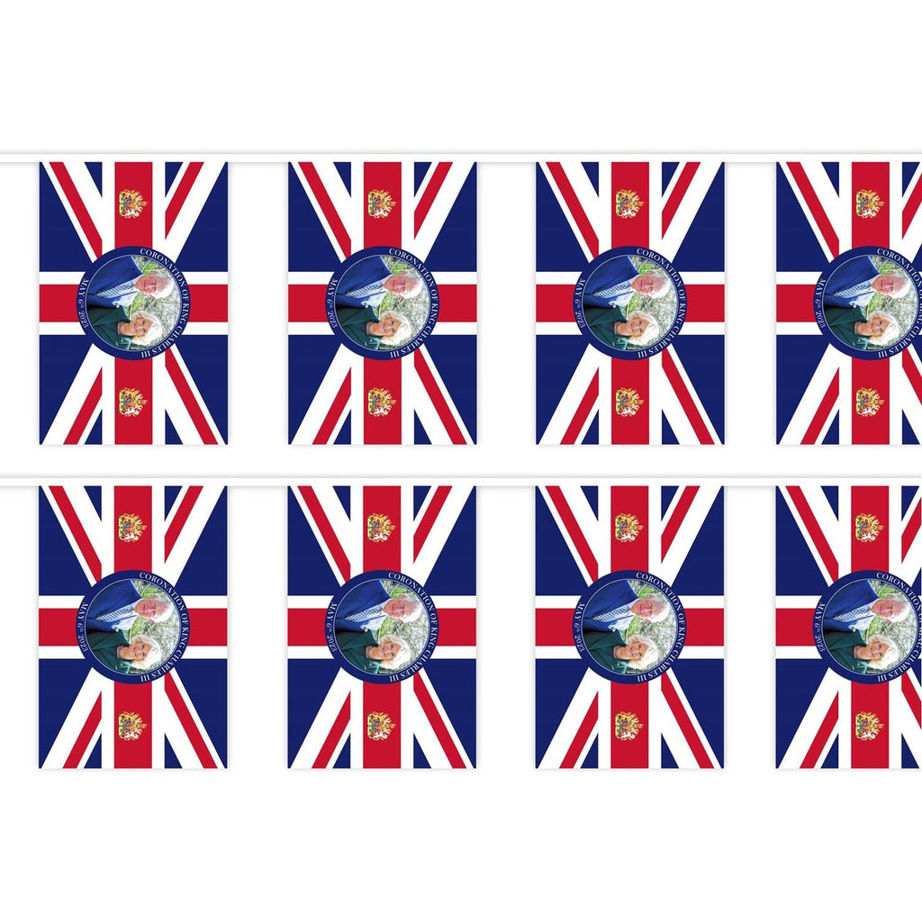 King Charles & Camilla Flag Bunting - 10m