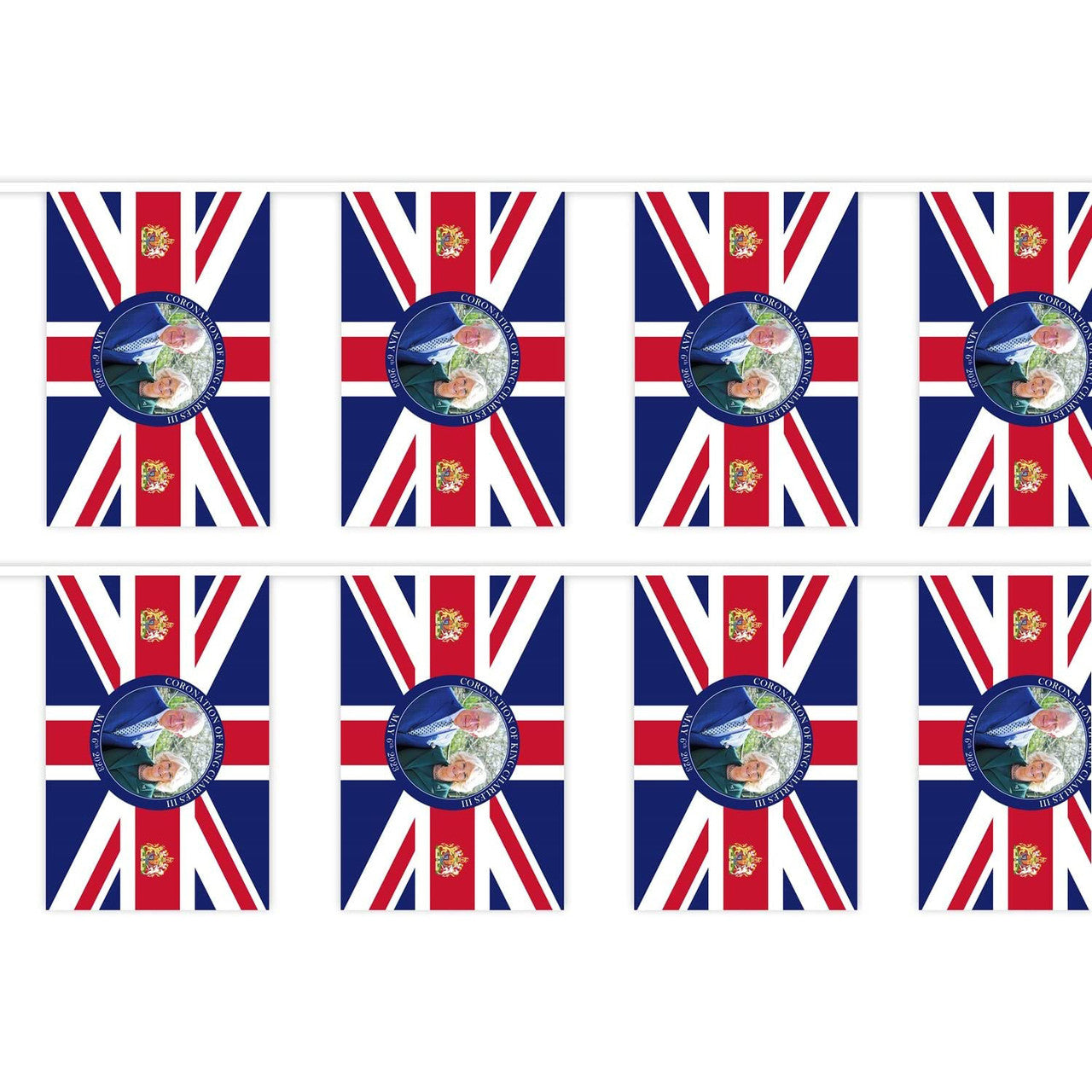 King Charles & Camilla Flag Bunting - 10m