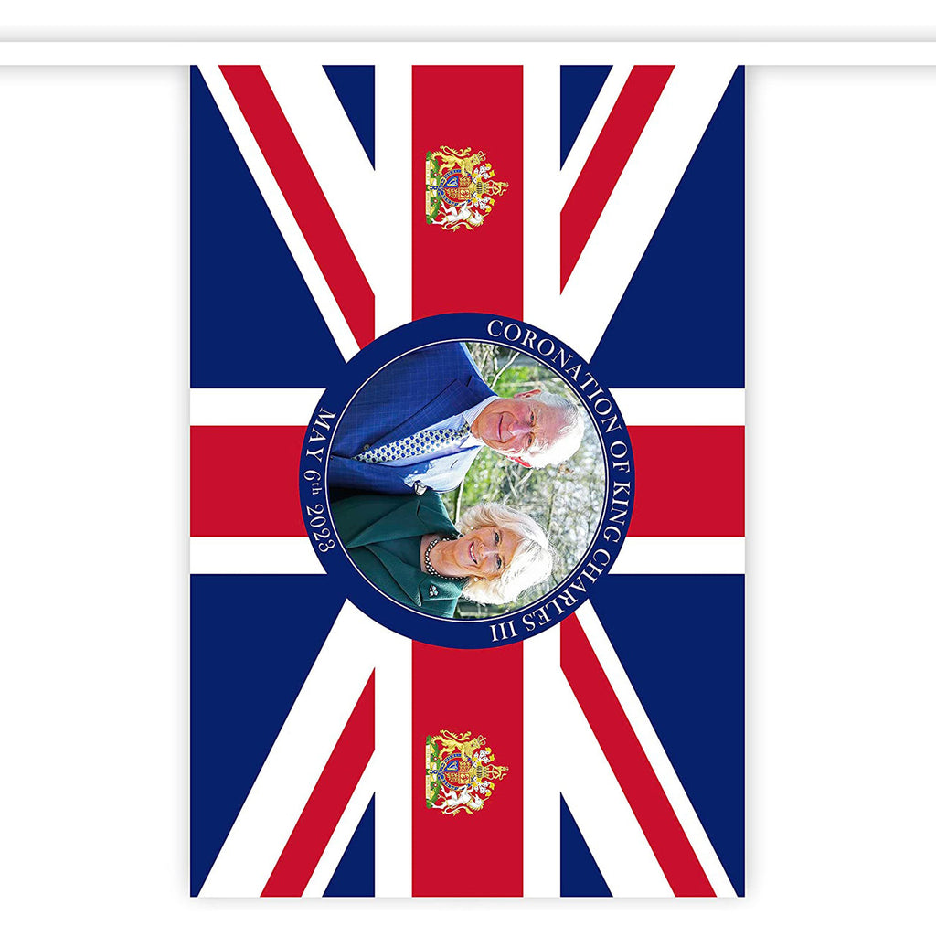 King Charles & Camilla Flag Bunting - 10m