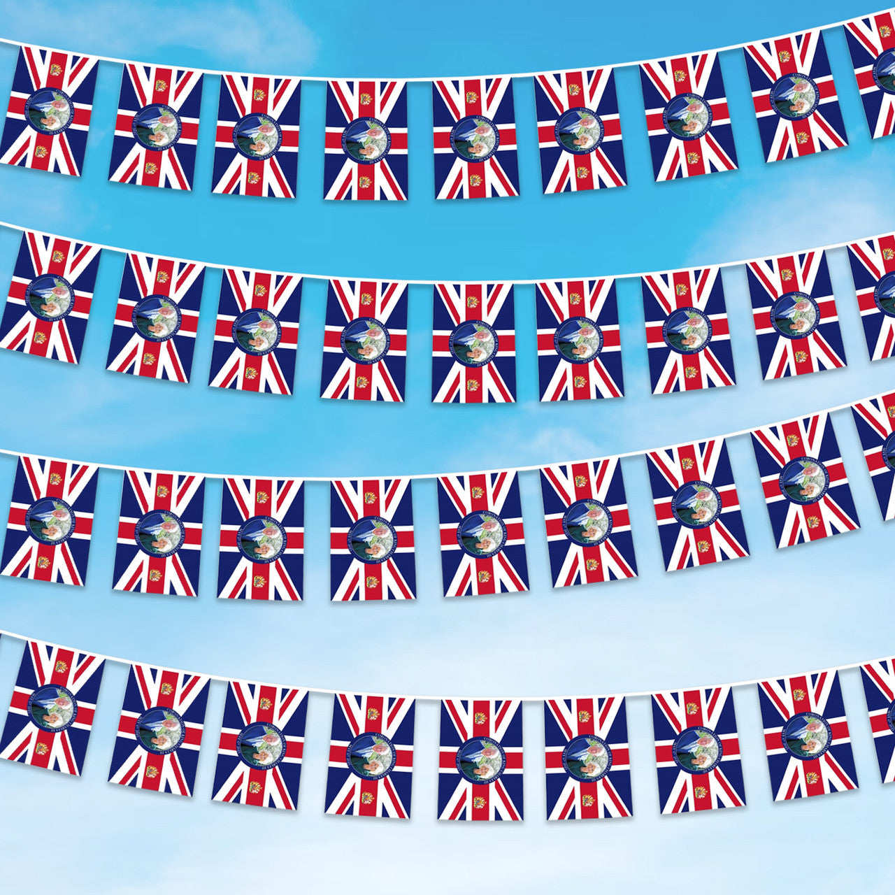 King Charles & Camilla Flag Bunting - 10m