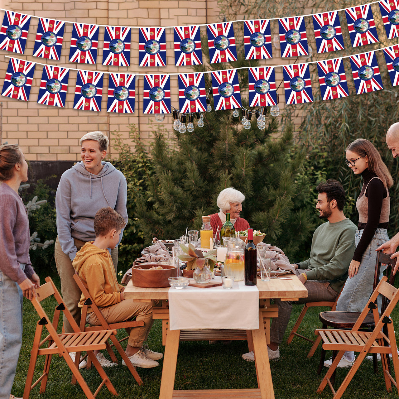 King Charles & Camilla Flag Bunting - 10m