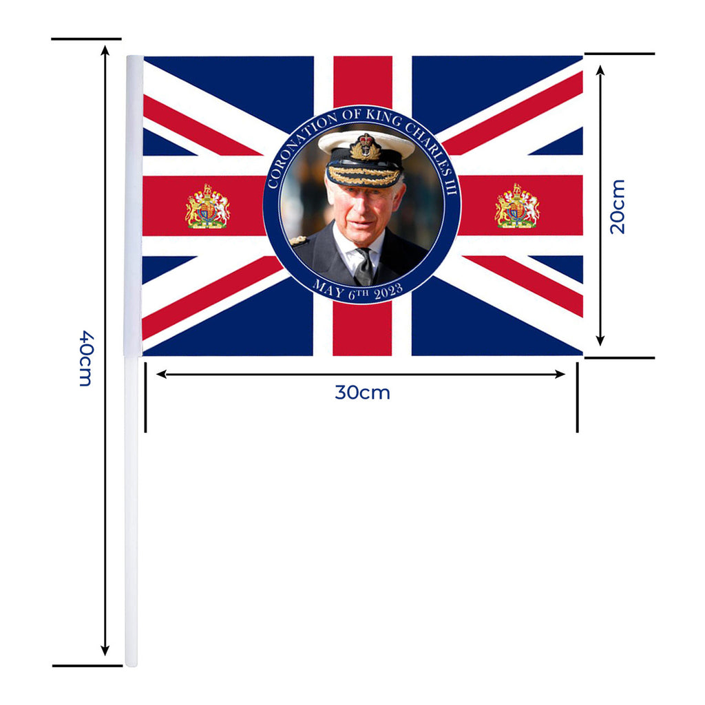 Union Jack King Charles Hand Waving Flag
