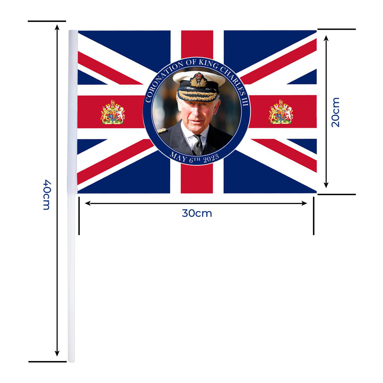 Union Jack King Charles Hand Waving Flag