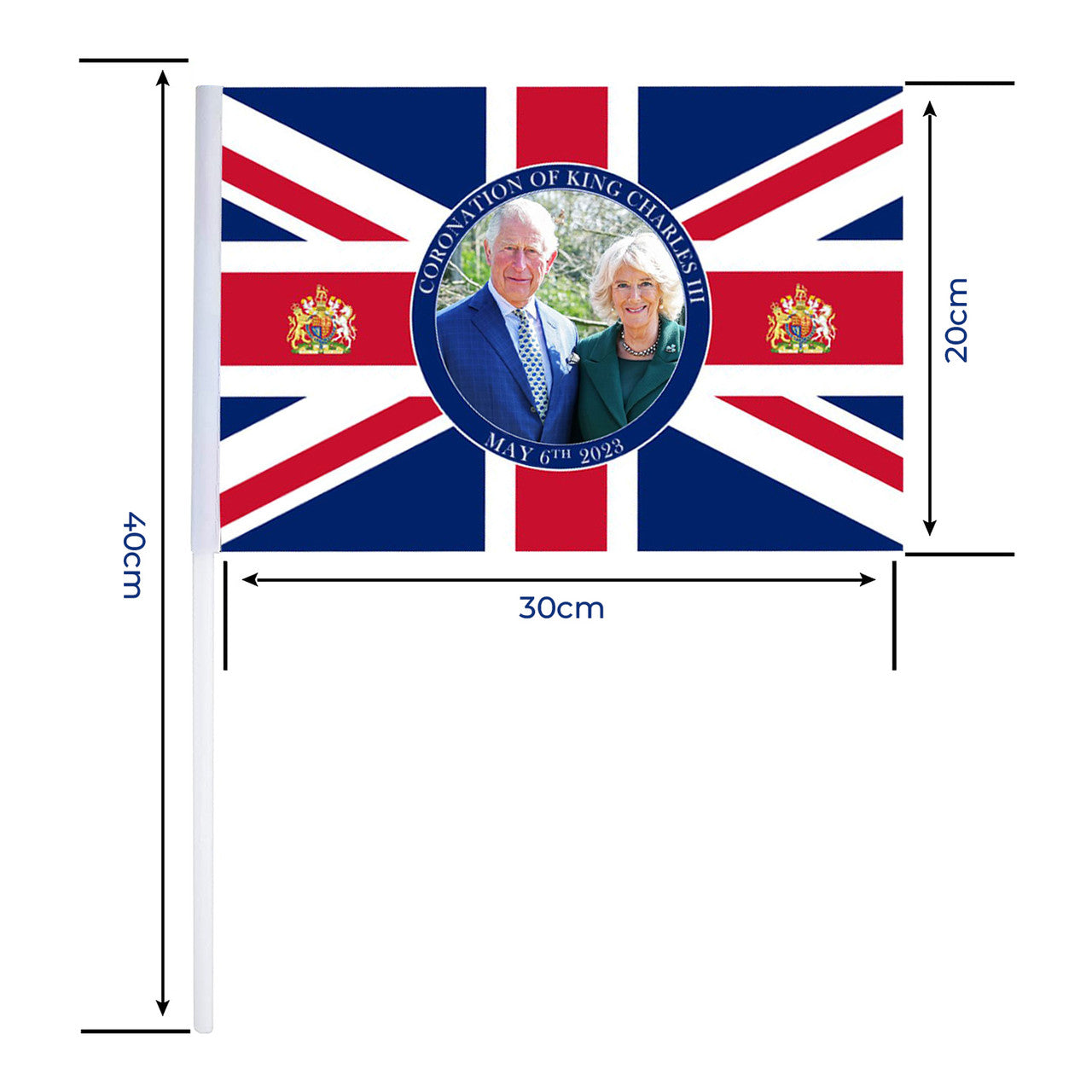Union Jack King Charles & Camilla Hand Flag