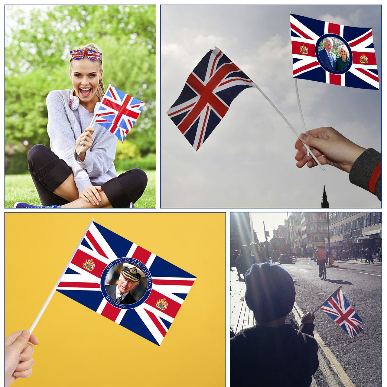 Union Jack King Charles & Camilla Hand Flag