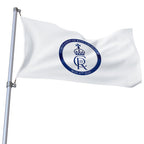 5ft x 3ft King Charles III Cypher British Flag - White