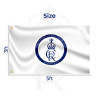 5ft x 3ft King Charles III Cypher British Flag - White