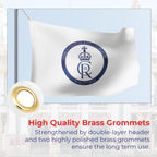 5ft x 3ft King Charles III Cypher British Flag - White