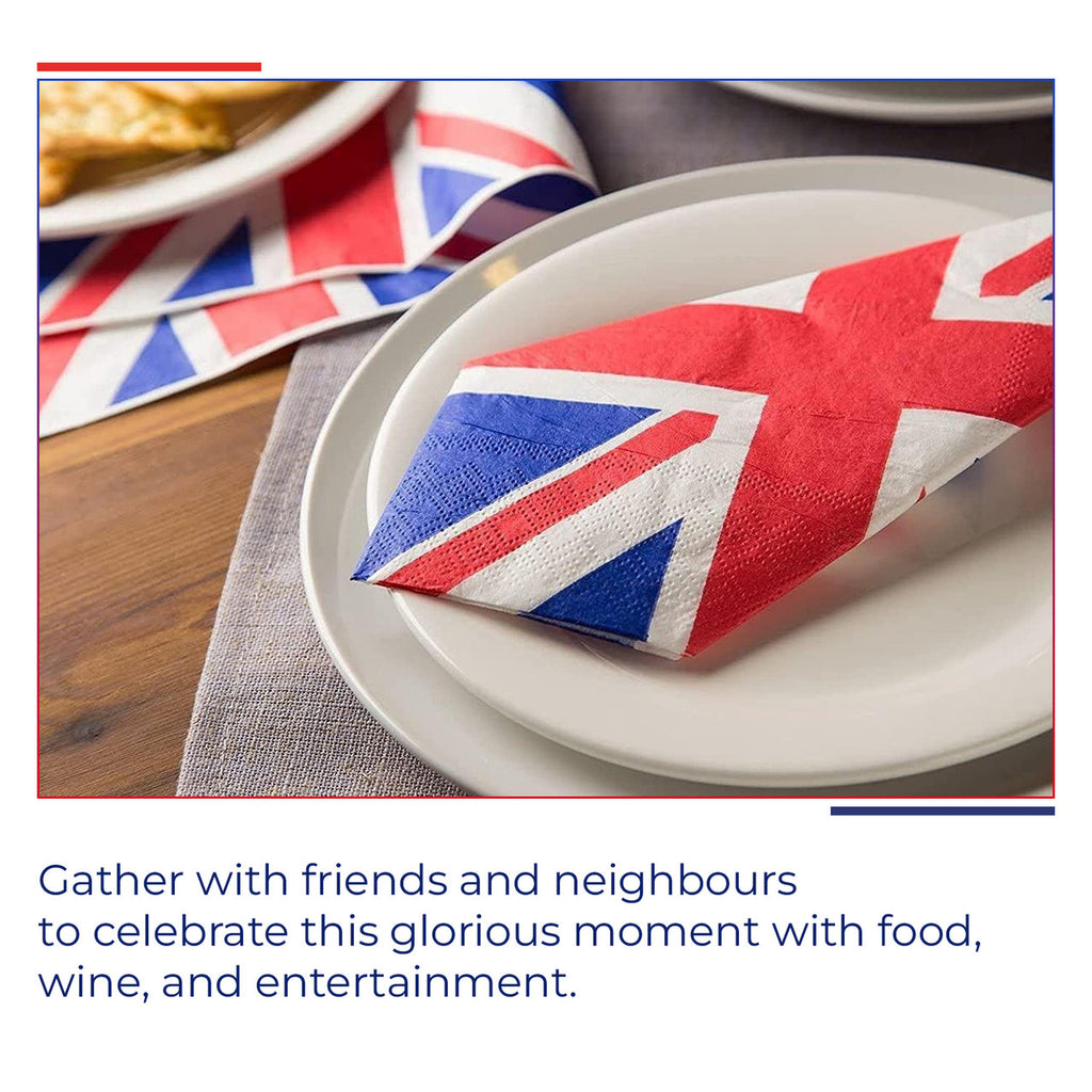Union Jack King Coronation Tableware Napkins