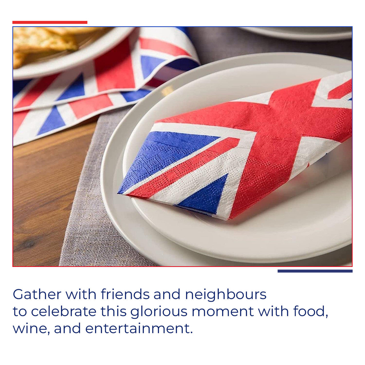 Union Jack King Coronation Tableware Napkins