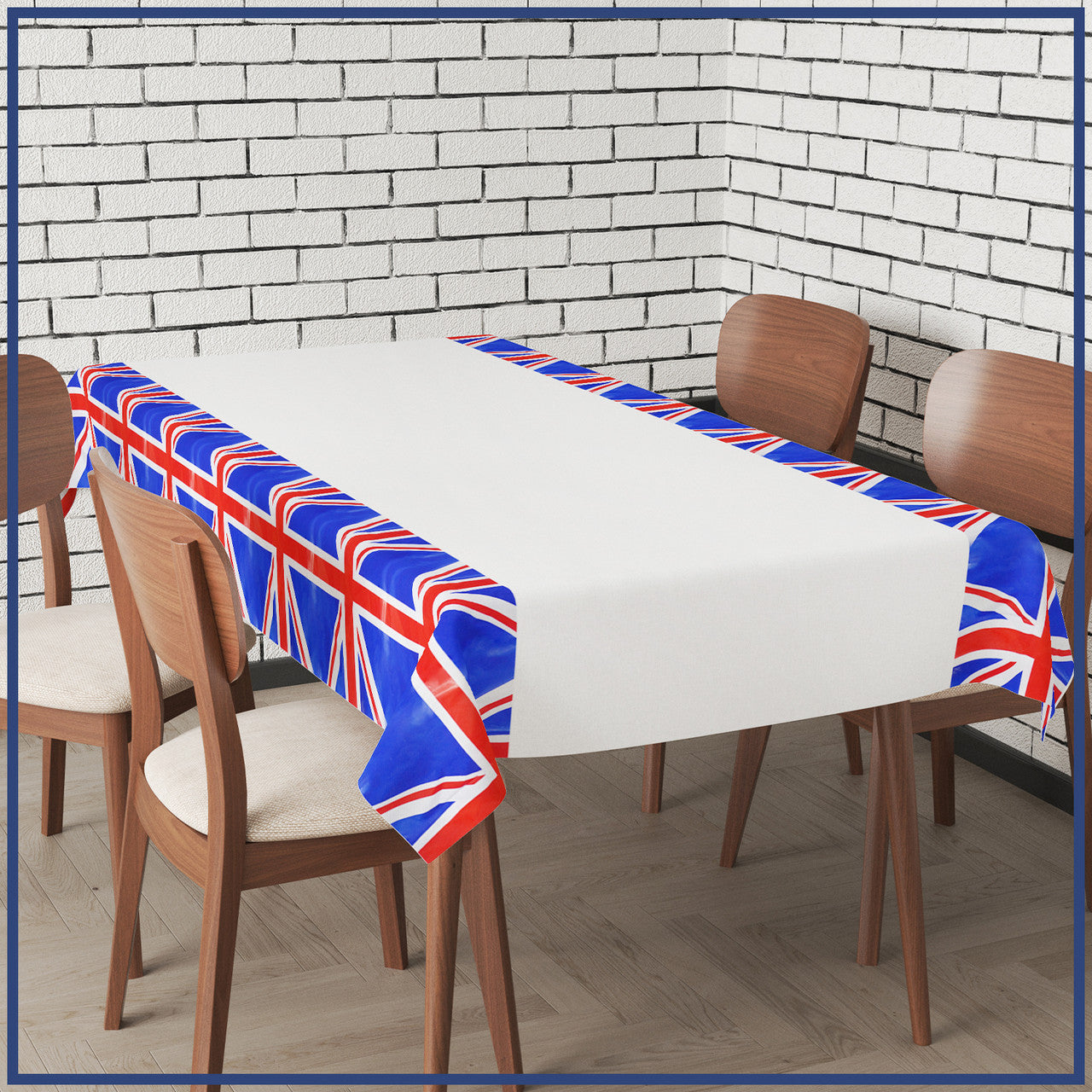 220cm x 130cm King Charles Coronation Union Jack TableCloth