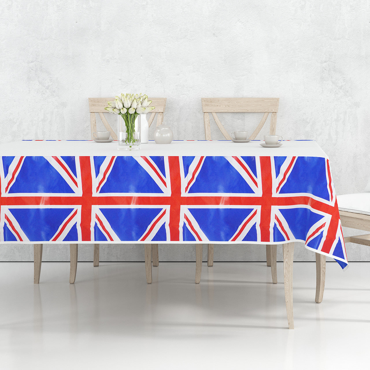 220cm x 130cm King Charles Coronation Union Jack TableCloth