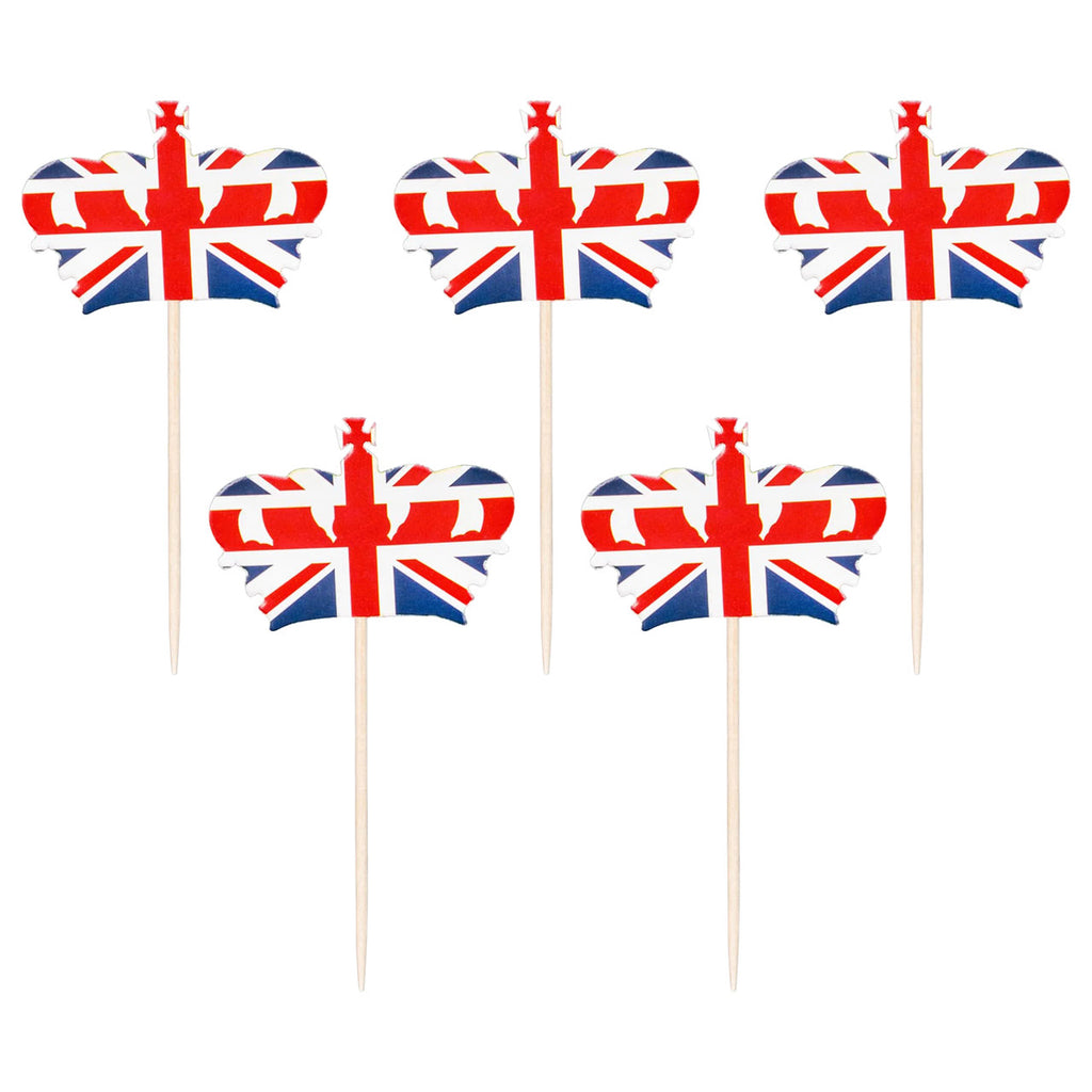 Union Jack Crowns Toothpicks - 30pcs