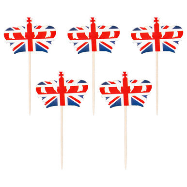 Union Jack Crowns Toothpicks - 30pcs