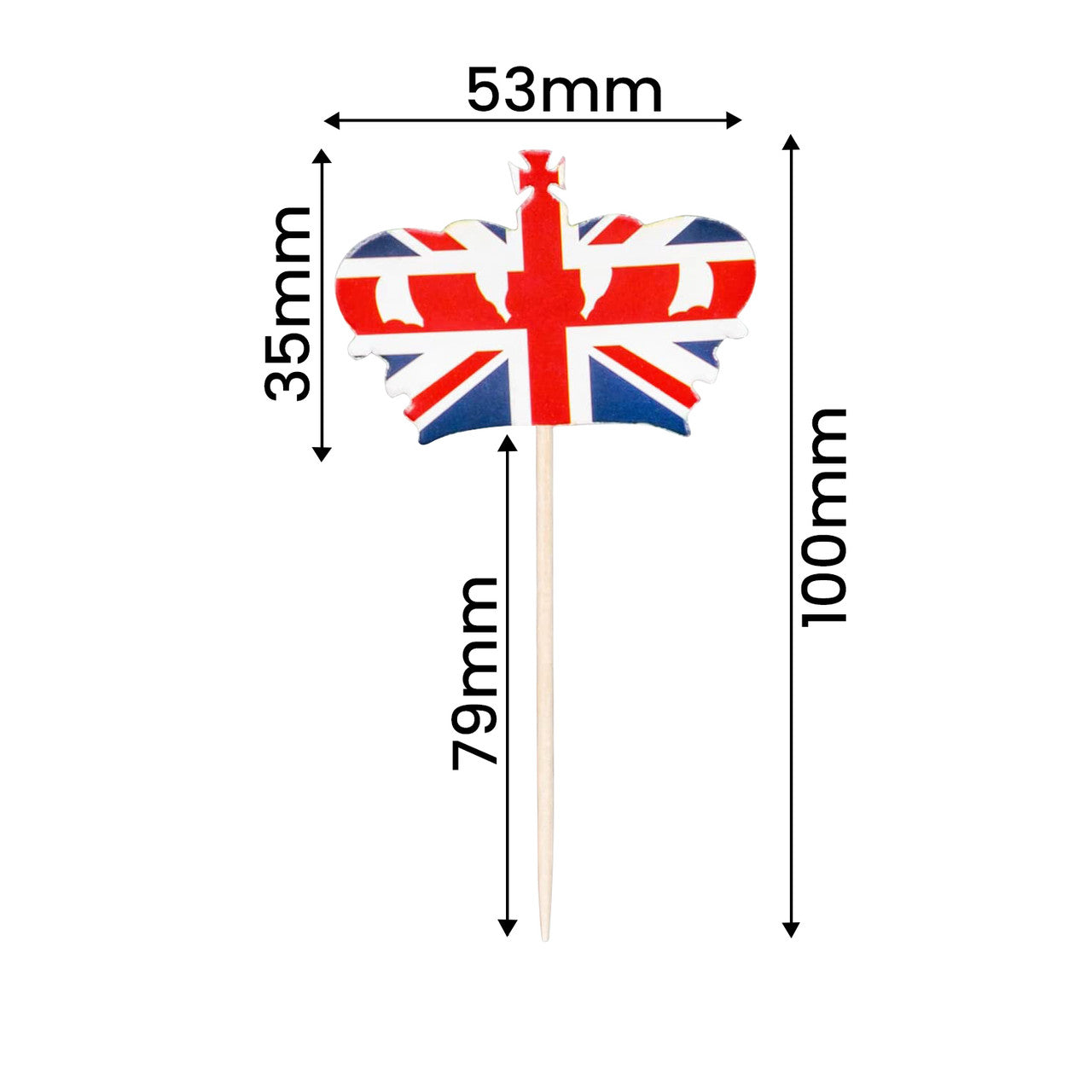 Union Jack Crowns Toothpicks - 30pcs