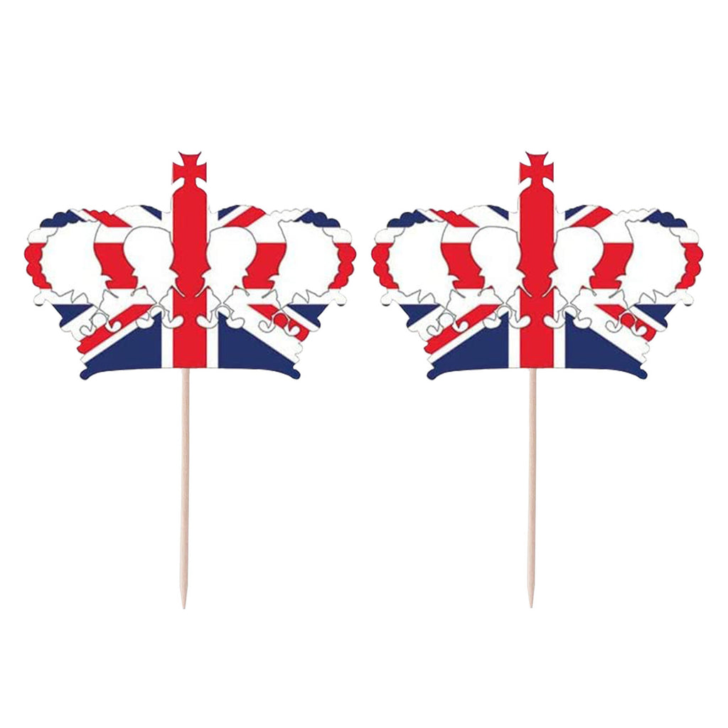 Union Jack Crown Toothpicks - 30pcs