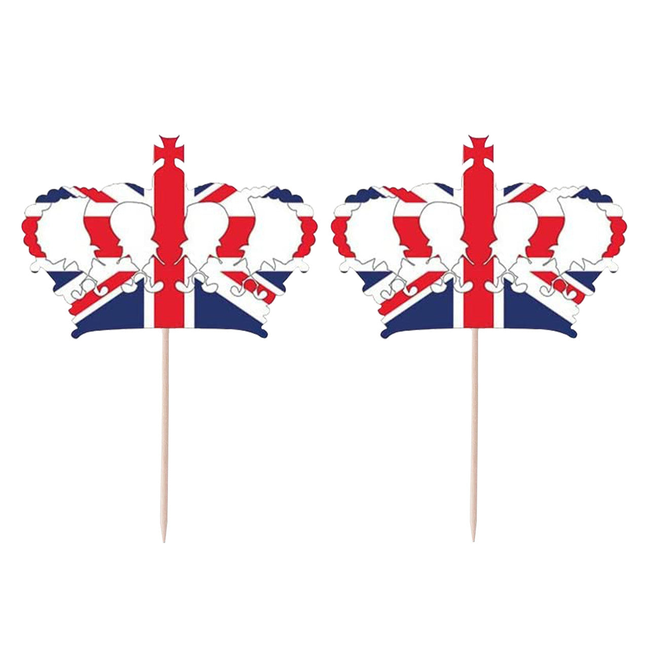 Union Jack Crown Toothpicks - 30pcs