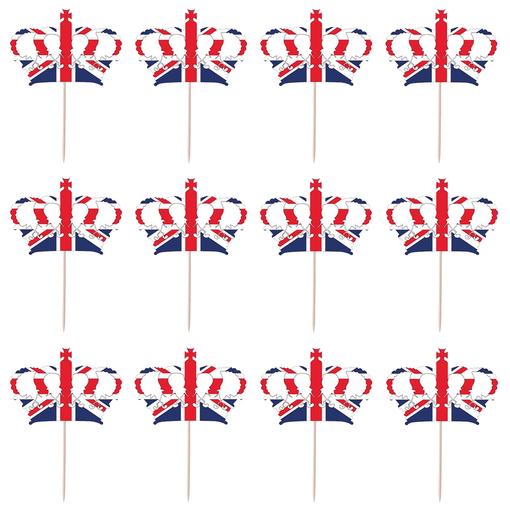 Union Jack Crown Toothpicks - 30pcs