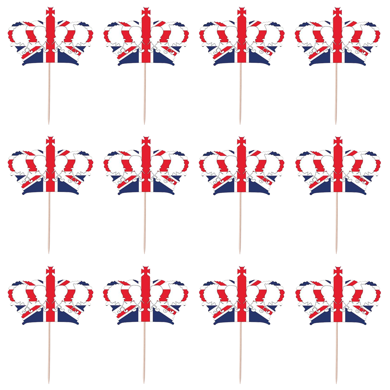 Union Jack Crown Toothpicks - 30pcs