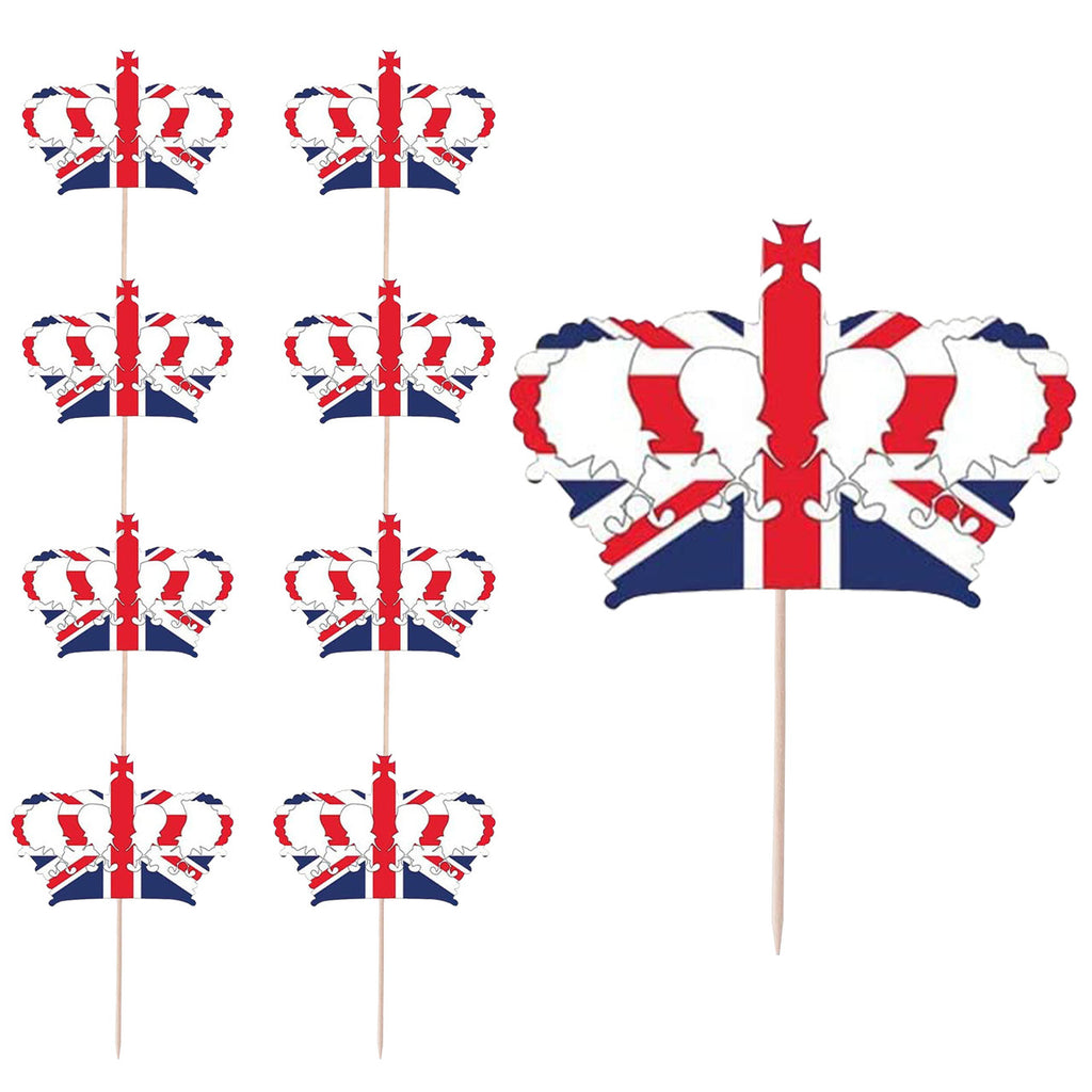 Union Jack Crown Toothpicks - 30pcs