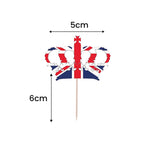 Union Jack Crown Toothpicks - 30pcs