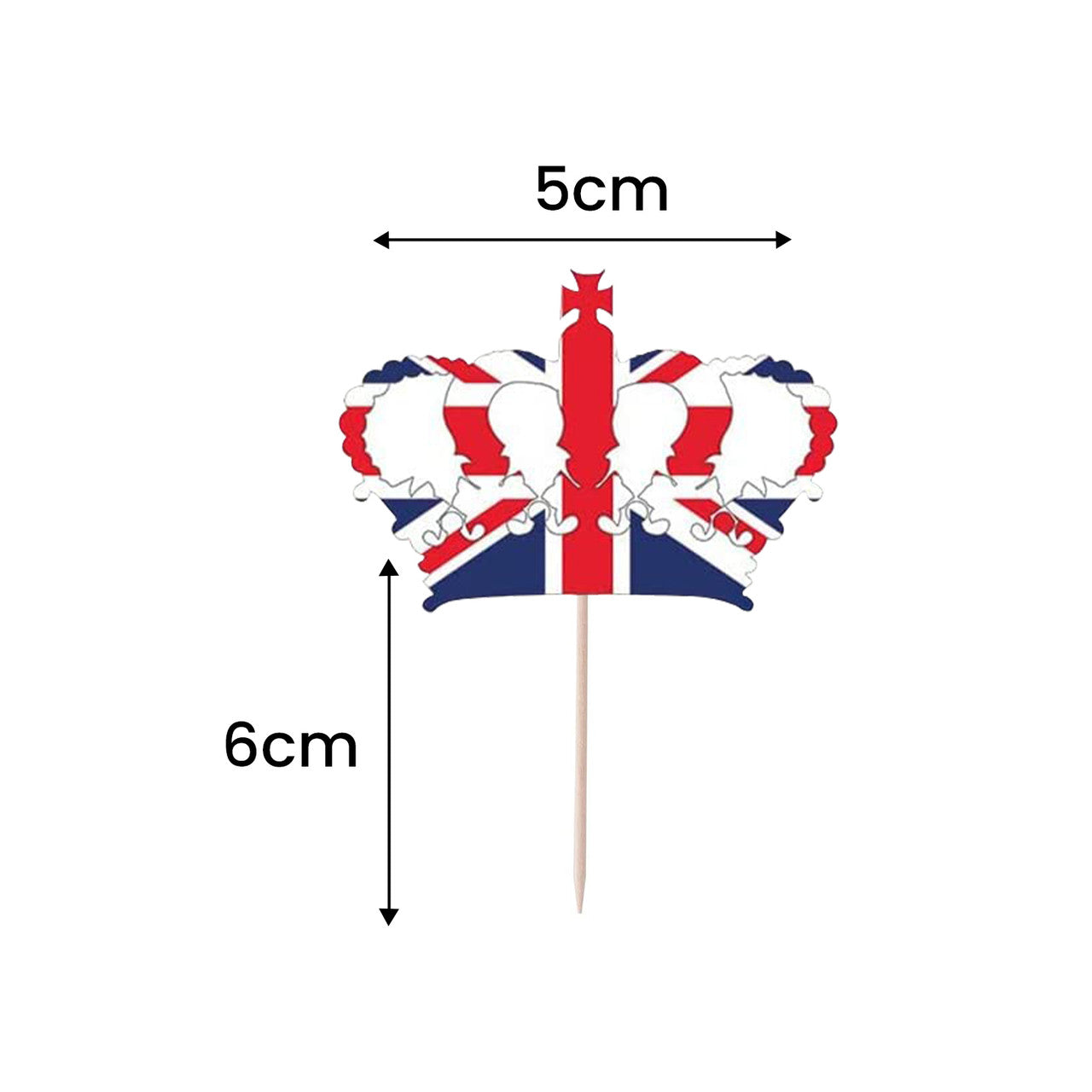 Union Jack Crown Toothpicks - 30pcs