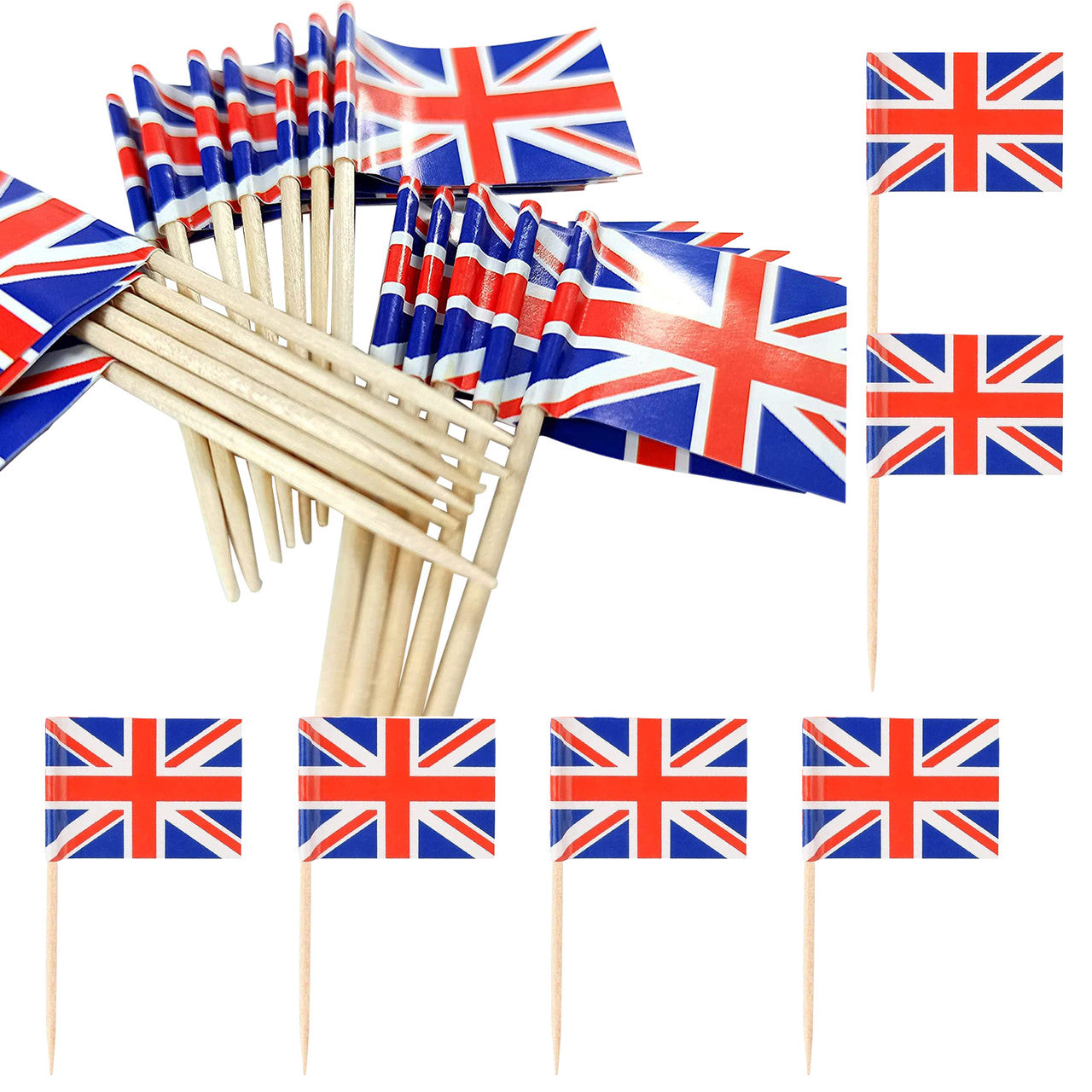 Union Jack Flag Cocktail Sticks (Pack of 50)