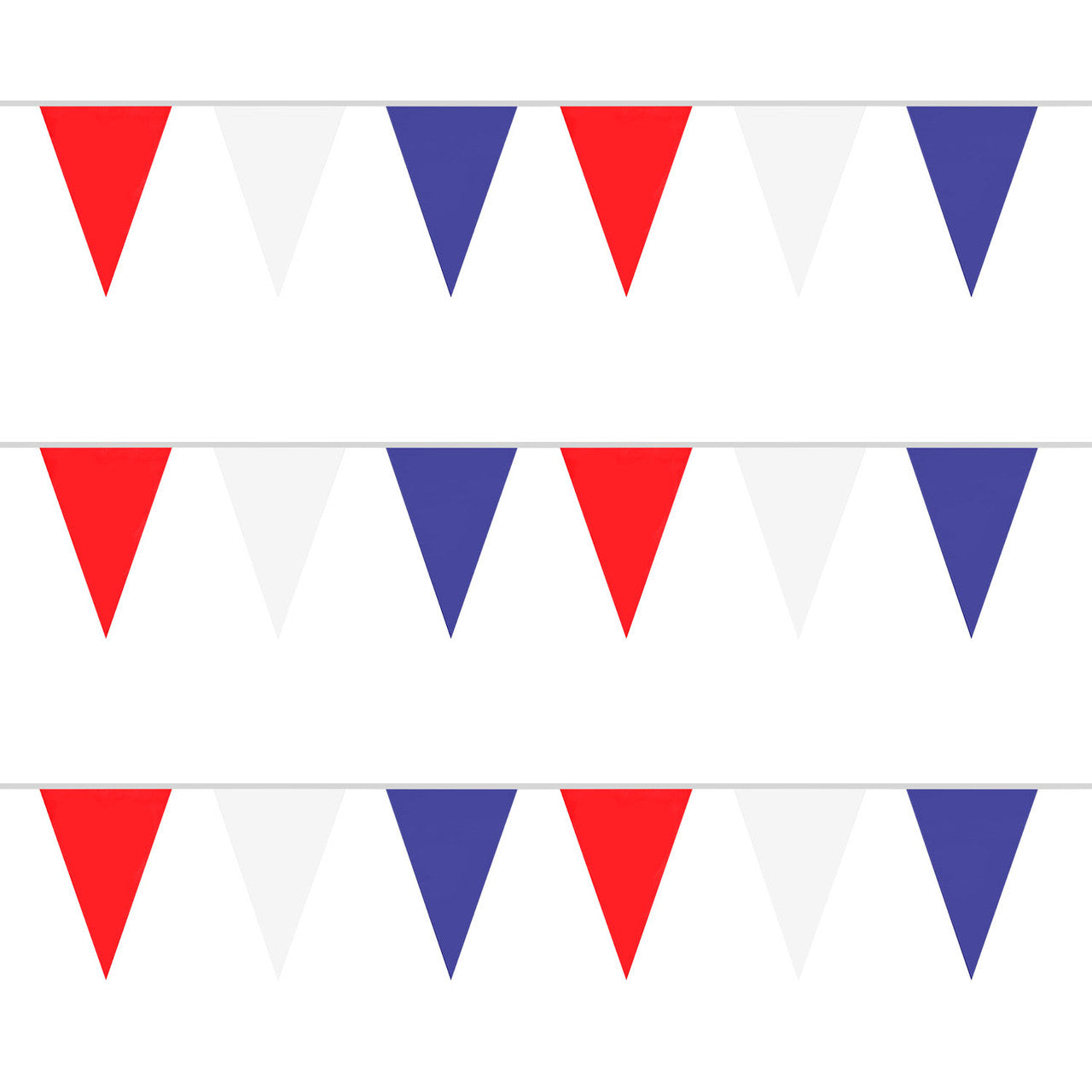 Red, White & Blue PVC Bunting Flags