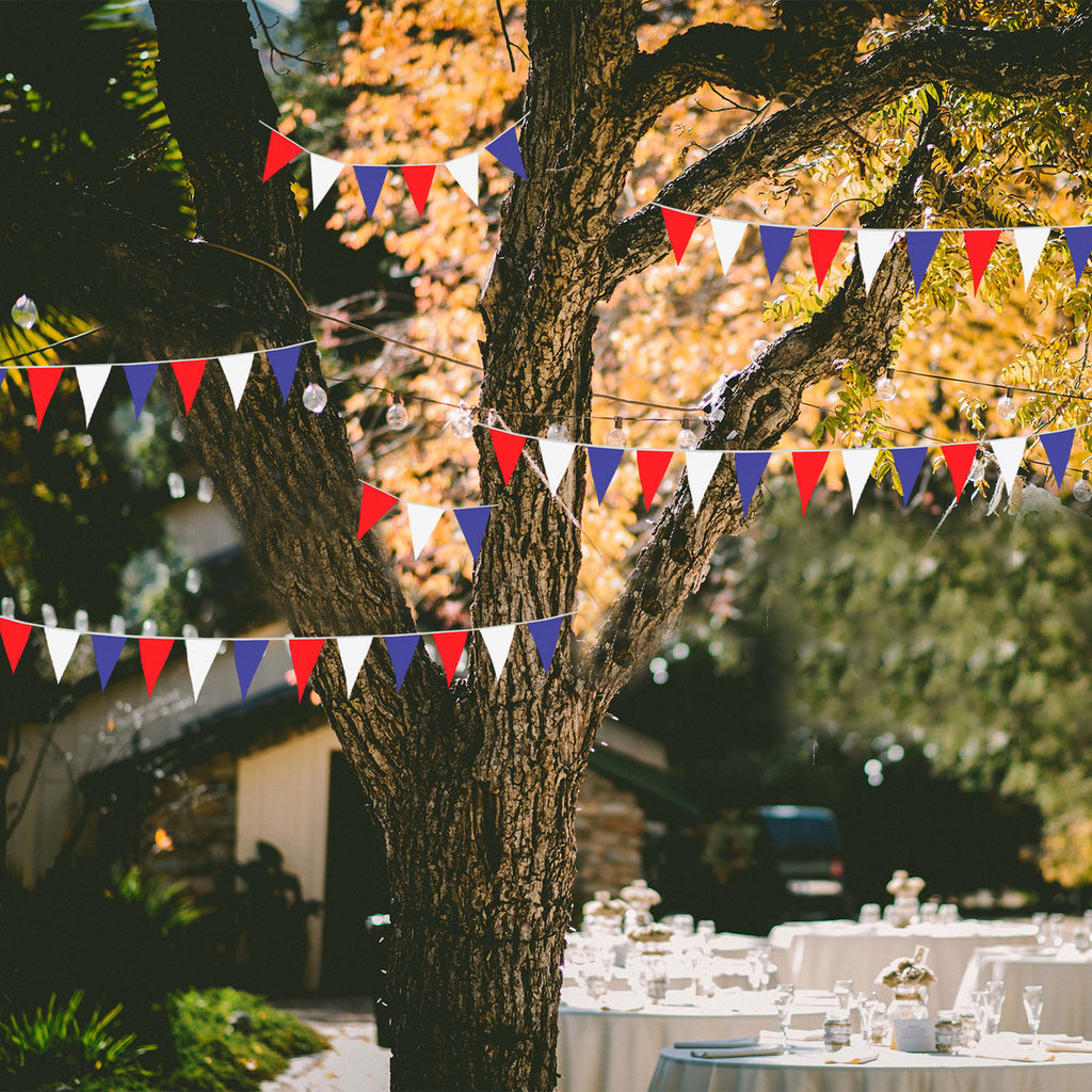 Red, White & Blue PVC Bunting Flags